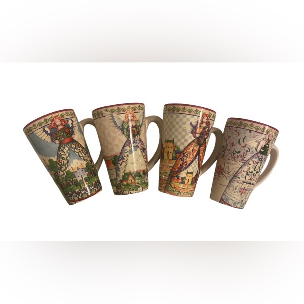Jim Shore Angels  set of 4 ~Four Seasons ~ Coffee Mug Certified International.